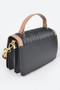 Pleated Faux Leather Color Chain Bag