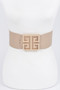 Faux Pearl Buckle Stretch Belt