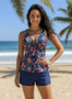 Tankini Floral Navy Boy Short