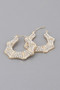 Rhinestone Shoehorn Hoop Earrings