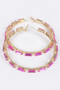 Rectangle Rhinestone Hoop Earring