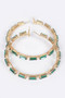 Rectangle Rhinestone Hoop Earring