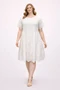 Plus Size White Eyelet Tiered Dress