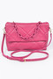 Quilted Faux Leather Color Chain Bag
