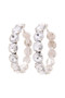 Rhinestone 3.25 Inch Classic Hoop Earring