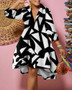 Women'S Fashion Print Long Sleeve Loose Casual Dress