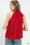 Umgee Tie-Neck Ruffle Halter Boho Top