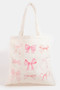 Fame Pink Ribbon Bow Tote Bag