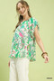 Umgee Tropical Paisley Puff Sleeve Blouse