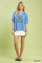 Umgee Embroidered Puff Sleeve Blouse