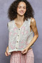 POL Floral Embroidered V-Neck Vest