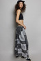 POL Drawstring Patchwork Wide Leg Pants