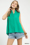 Umgee Sleeveless Textured Notch Neck Top