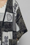 POL Open Front Printed Patchwork Longline Cardigan