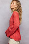 POL Round Neck Long Sleeve Open Weave Sweater