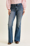Judy Blue Mid Rise Flare Jeans with Front Flap Pockets