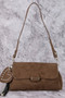 Fame Heart And Tassel Accent Suede Shoulder Bag