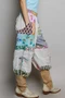 POL Printed Patchwork Wide Leg Pants with Adjustable Side Drawstring
