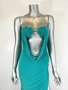 Dress,Floor-Length Evening Gown Maxi Dress