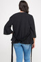 Plus Size Black Wrap Tie-Waist Jacket