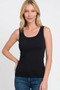 Zenana Essential Solid Basic Scoop Neck Tank Top