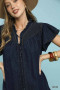 Umgee Ruffled Washed Denim Dress