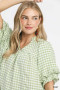 Umgee Gingham Puff Sleeve Babydoll Blouse