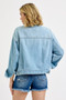 RISEN Washed Dropped Shoulder Denim Jacket