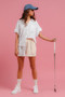 BiBi Wrinkled Gauze Solid Shirts Top and Shorts Set