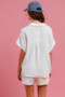 BiBi Wrinkled Gauze Solid Shirts Top and Shorts Set