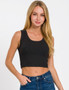 Zenana Ribbed Scoop Neck Cropped Tank Top