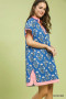 Umgee Printed Split Neck Short Sleeve Shift Dress