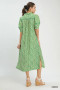 Umgee Printed Puff Sleeve Midi Dress with Pockets