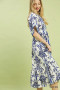 Umgee Mix Floral Border Midi Dress with Pockets