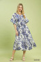 Umgee Mix Floral Border Midi Dress with Pockets