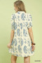 Umgee Mix Paisley Scallop Trim Dress