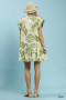 Umgee Toile Print Button-Front Placket Mini Dress with Dropped Ruffle Hem