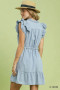 Umgee Chambray Ruffled Denim Dress with Side Pockets
