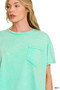 Zenana Acid Washed Round Neck Short Sleeve Oversized T-Shirt