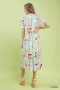 Umgee Abstract Print Flutter Sleeve Midi Dress