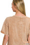 Zenana Halo Snow Washed Exposed Seam Top & Shorts Set