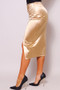 Sexy Gathered Front Crossover Midi Skirt​