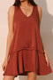 Washed Poly Silk Band Swing Dress​