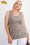 Rayon Rib Printed Knit Tank Top​