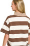 Zenana Striped Collared Polo Top