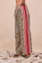 BiBi Leopard Print Pants with Side Contrast and Tucking Welt Pocke