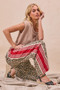 BiBi Leopard Print Pants with Side Contrast and Tucking Welt Pocke