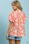 Umgee Floral Button-Front Short Sleeve Shirt