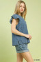 Umgee Cap Sleeve Denim Top