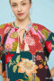 Umgee Mix Floral Patchwork Tassel Tie Top